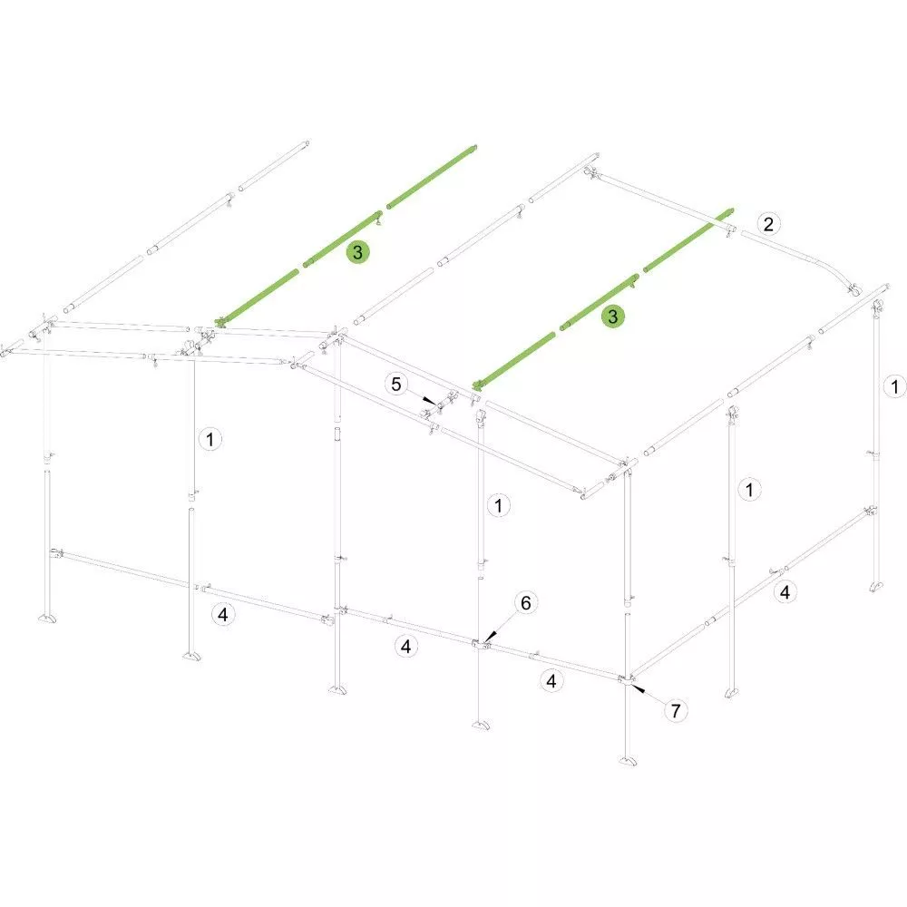 Brand Dachstange Vorzelt Gerade, Alu 32x1 Mm, 225-300 Cm 1 Brand Dachstange Vorzelt Gerade, Alu 32x1 Mm, 225-300 Cm