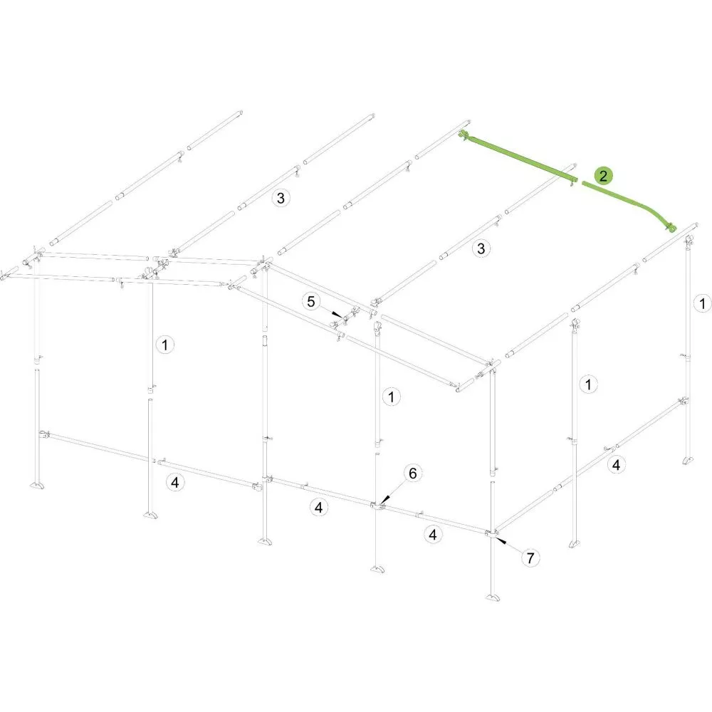 Brand Dachstange Vorzelt Gebogen, Stahl 25x1 Mm, 270-320 Cm 1 Brand Dachstange Vorzelt Gebogen, Stahl 25x1 Mm, 270-320 Cm