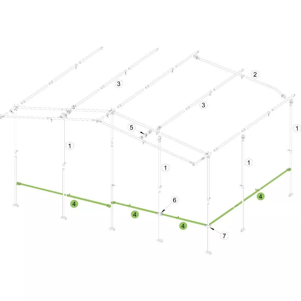 Vorzelt-Verandastange Brand Schellenstab, Alu 25x1 Mm, 215-300 Cm 1 Vorzelt-Verandastange Brand Schellenstab, Alu 25x1 Mm, 215-300 Cm