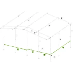 Verandastange Vorzelt Brand Schellenstab, Stahl 22x1 Mm, 215-300 Cm