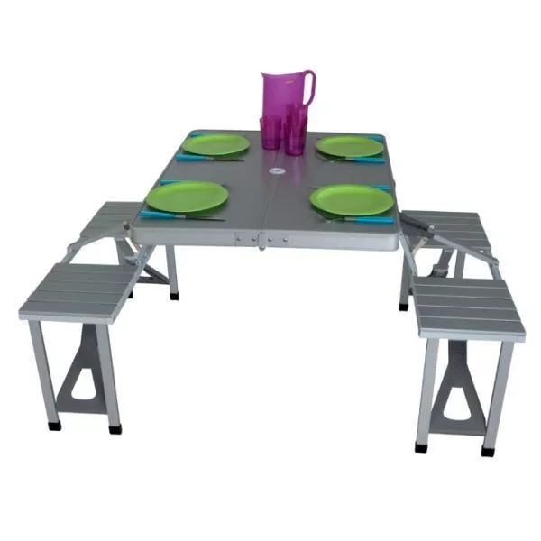 Picknicktisch, Campingtisch Mit Bank Eurotrail Limoux 1 Picknicktisch, Campingtisch Mit Bank Eurotrail Limoux