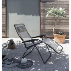 Relaxstuhl Lafuma RSXA Clip, Terre -Camping-Outdoor Geschäft relaxsessel lafuma rsxa clip batyline iso terre relaxstuhl campingstuhl klappbarer grauer liegestuhl 000 2 23927