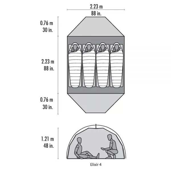 Trekkingzelt MSR Elixir 4, Grau 2 Trekkingzelt MSR Elixir 4, Grau – Bild 2