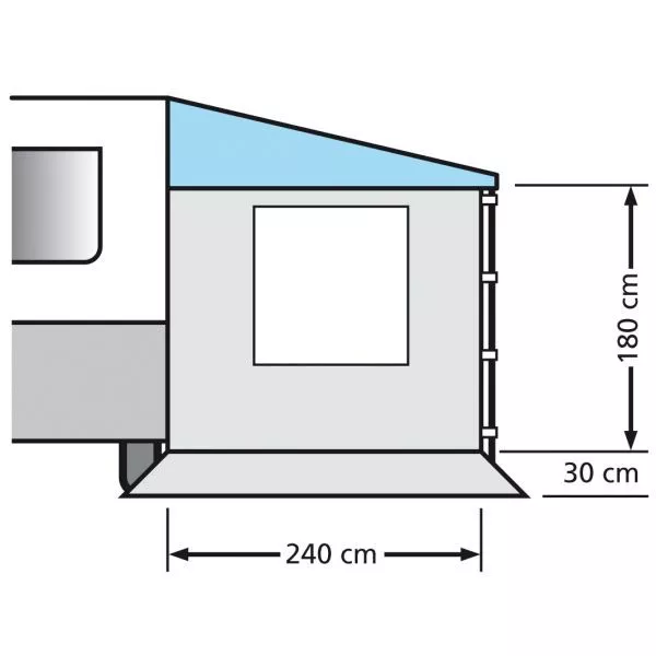 Universal Seitenwand Eurotrail Side Wall Mit Fenster, 240 Cm 2 Universal Seitenwand Eurotrail Side Wall Mit Fenster, 240 Cm – Bild 2